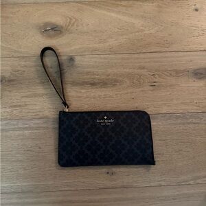 Kate Spade Black Floral Wristlet